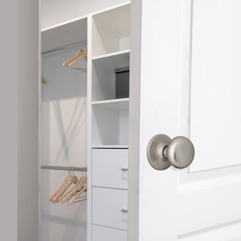 Faux bouton de porte simple Cambridge, Nickel satiné