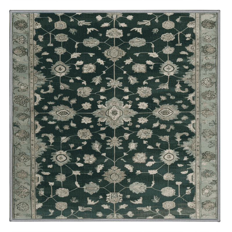 Tapis gris lavable à la machine, Carré 4 pi