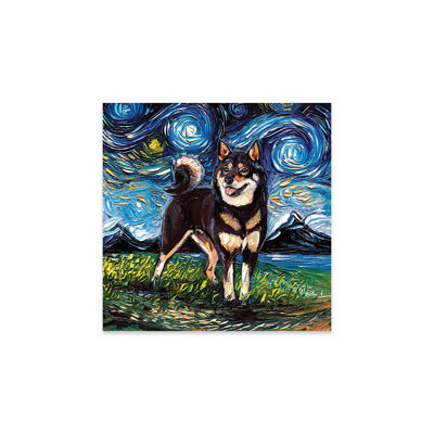 " Black And Tan Shiba Inu Night " by Aja Trier