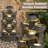 39.48" Tall Outdoor Water Fountain, 10-Tier Modern Floor-Standing Cascading Bowls Waterfall Fountain With Warm Led Lights, Resin Water Feature For Garden, Patio, Backyard, Porch And Home Décor