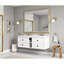 Miroir de salle de bain 72 po x 48 po pour salle de bain, fixation murale, cadre en aluminium, effet de brouillard, 3 choix de couleurs, contrôle de luminosité continu, bordure, brouillard, températures, luminosité réglable, accent de brosses dorées-588745800