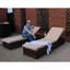 Tyndale 195cm Long Reclining Single Sun Lounger with Cushions and Table-353590904-353590905