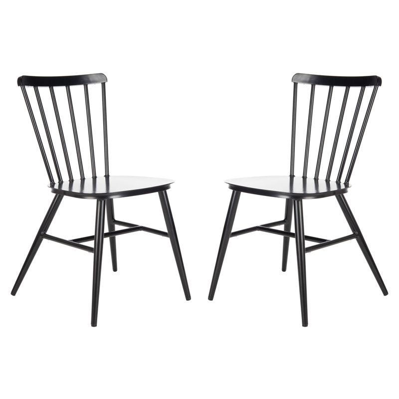 Chaise de patio empilable Kayden, Noir mat
