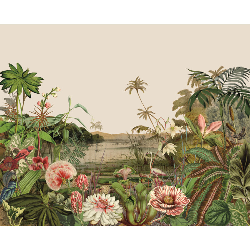 Floating Gardens Green Tropical Foliage Wall Mural