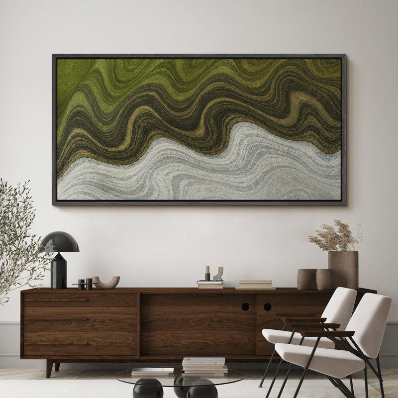 Grande impression sur toile encadrée, impression de paysage abstrait pour la décoration intérieure moderne, Noir