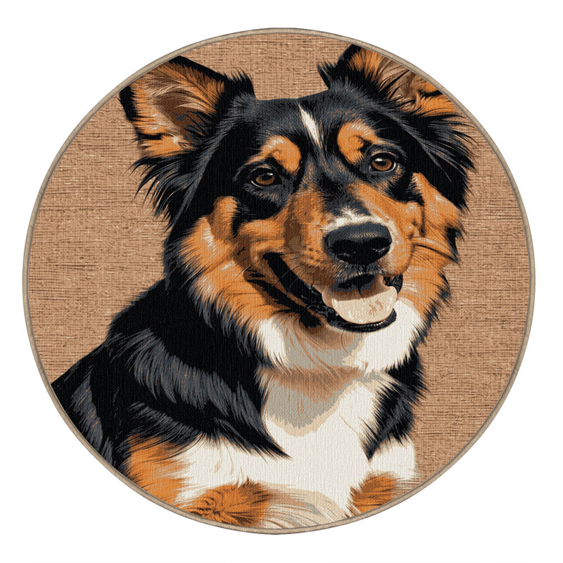  Tapis lavable pour chiens Kai Ken, Rond 5 pi