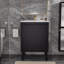 Meuble-lavabo de 24 po avec lavabo, structure autoportante pour la stabilité, portes à fermeture douce pour un fonctionnement silencieux, finition en chêne élégant pour une esthétique moderne (lavabo blanc)