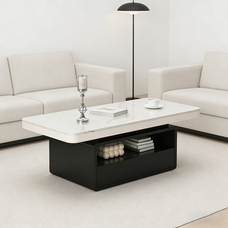 Rockwell, H 16,53 po x L 47,24 po x l 23,62 po, Blanc / Gris
