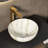 14'' Bathroom Sink, Bowl Vessel Ceramic Sink With Stone Pattern Without Faucet, NO Cabinet, Matte White