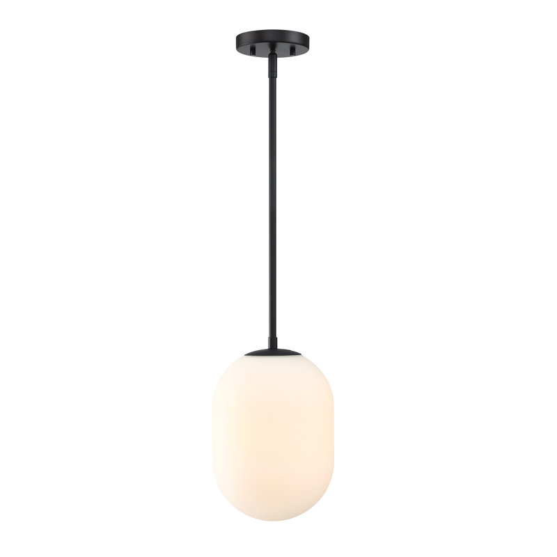 Luminaire suspendu simple à 1 lumière Kiani, Noir mat