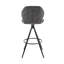 Tabouret de bar pivotant de 26 po à hauteur de comptoir en tissu gris anthracite et finition noire