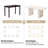 62.99" Modern Rectangle Cream White Dining Table Set with 6 Chairs for Kitchen, Bar, Living Room-1663940019-1663806315