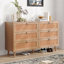 Commode double 6 tiroirs en rotin, commode, commode de style moderne, pour chambre à coucher