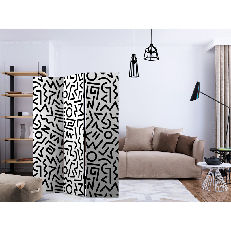 135cm W x 172cm H 3 - Panel One Sided Room Divider Folding Room Divider