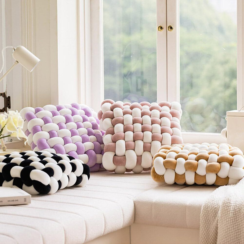 Ensemble de 2 coussins Knot - Coussins décoratifs pour canapé, canapé et lit, coussins décoratifs doux et confortables