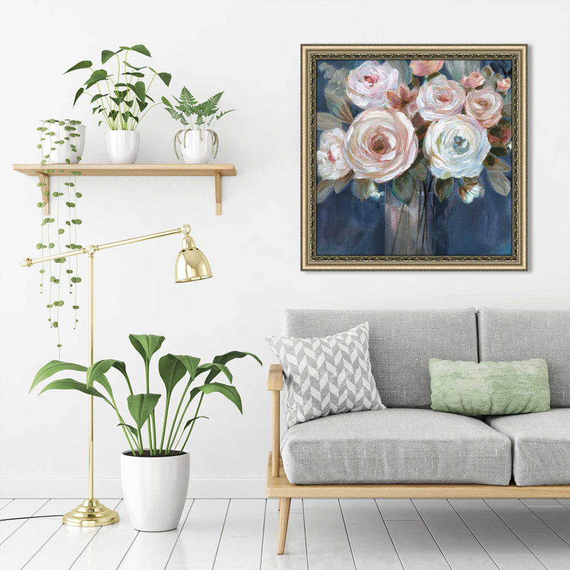 Midnight Mood par Nan - Peinture, Encadrement champagne, H 31,5 po x l 31,5 po x P 1 po