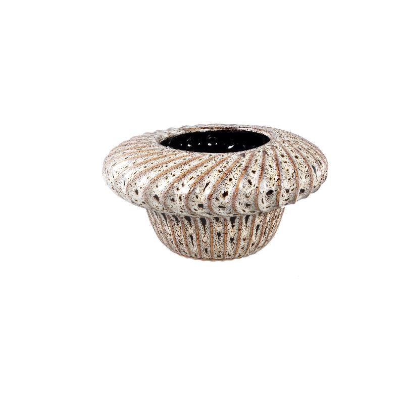 Baldwinville Ceramic Pot Planter, 14cm H x 28cm W x 28cm D, Brown