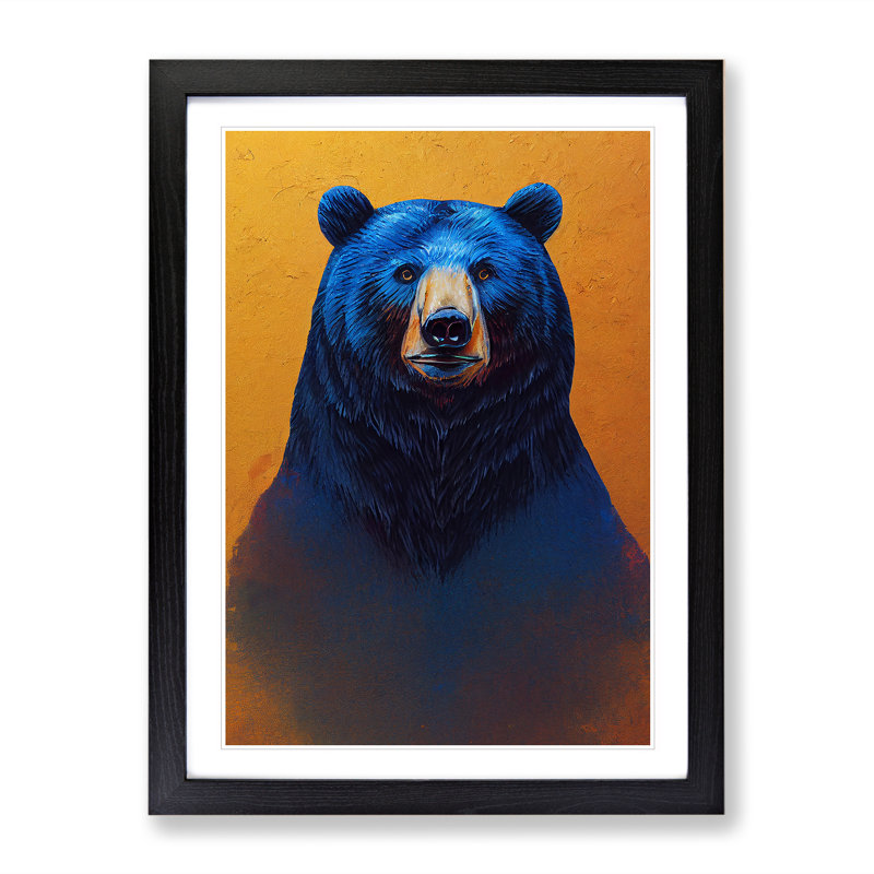 Stupendous Bear - Single Picture Frame Painting, Black Framed, 64cm H x 46cm W x 2cm D