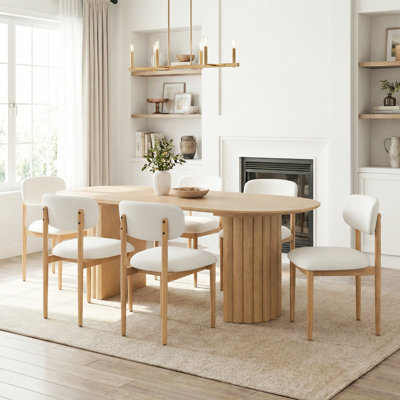 Chaise de salle à manger rembourrée avec pieds en bois 31 po H