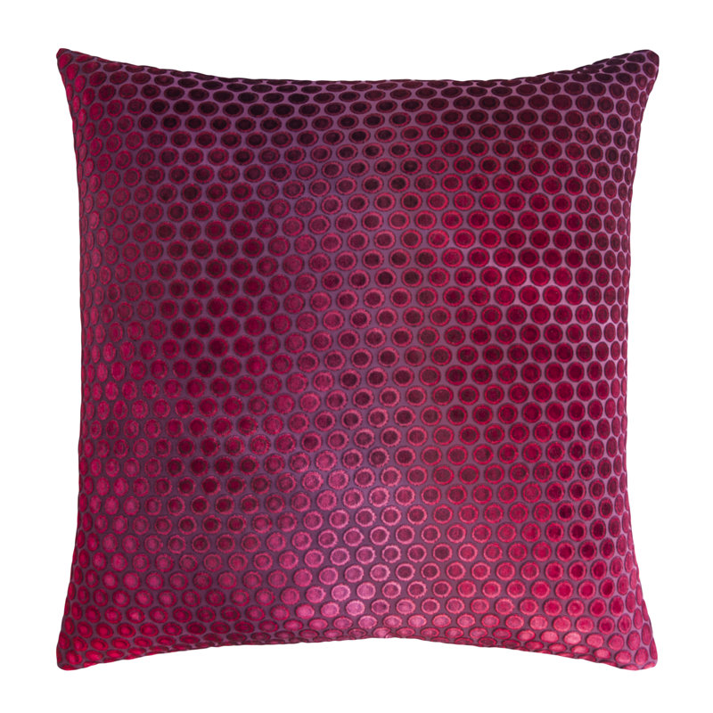 Dots Square Velvet Pillow Cover & Insert, Silver, 18"H x 18"W