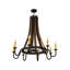Lustre en roue de chariot à 8 lumières de style bougie Madera