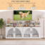 Cage pour chien de 119 cm (47 pouces) avec tablette de rangement ouverte et deux crochets latéraux, structure robuste en fer et bois, table d'appoint pour grands chiens-661481833