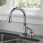 Robinet de cuisine chromé avec douchette extractible Leland, robinet d'évier de cuisine monotrou traditionnel, poignée simple avec accessoires, chrome-1528133347