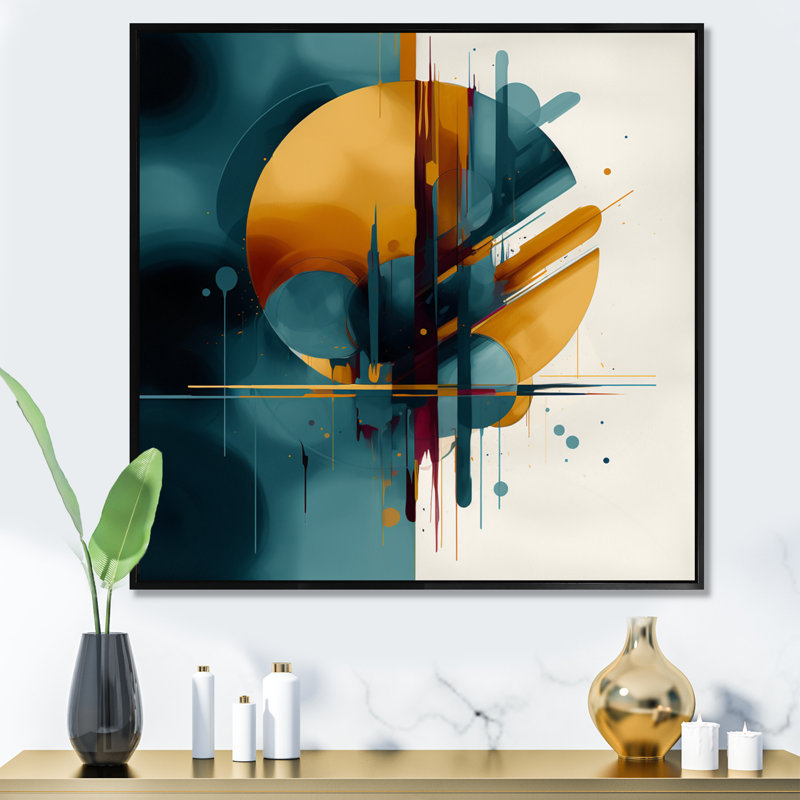«The Geometric Of Light I» sur toile, H 16 po x l 16 po x P 1 po, Cadre flottant noir