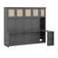 Lit escamotable double avec bureau et armoire supérieure, cadre de lit mural pliable peu encombrant avec armoires de rangement et bibliothèque-2096062318
