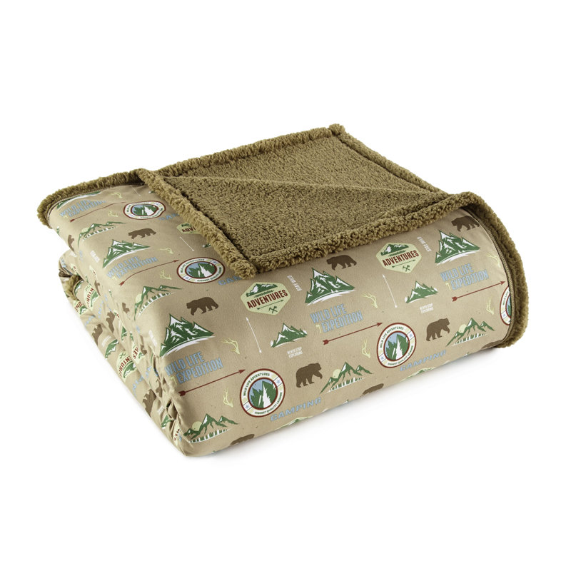 Couverture en sherpa Micro Flannel MD, Double / grand (l 90 po x L 90 po), Camping