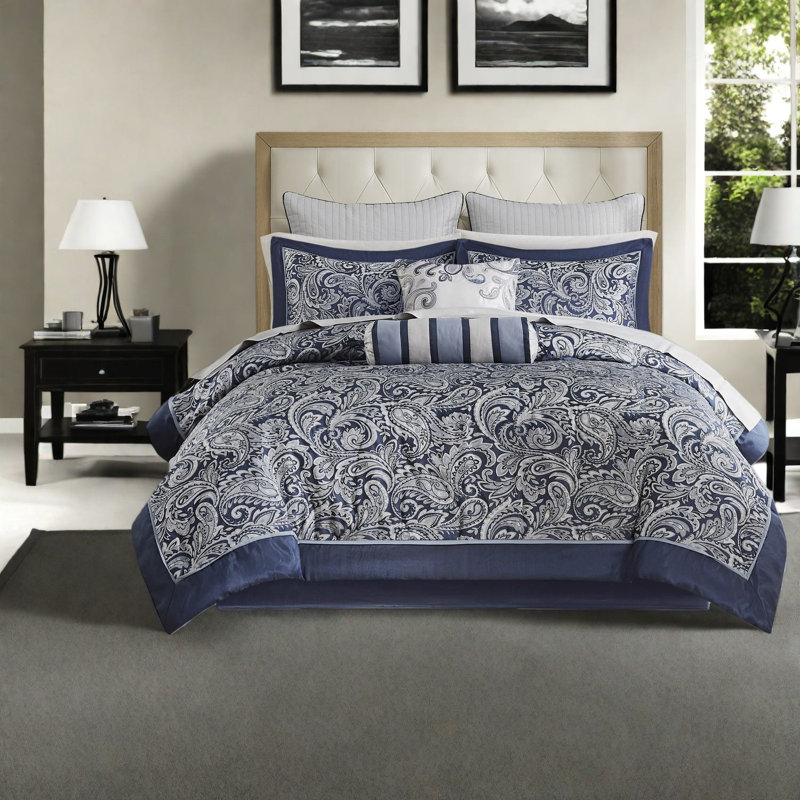 Piece Bedding Sets, Polyester Cal King Modern Paisley For Home