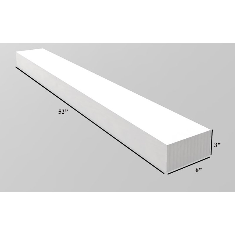 Baxlee Oak Floating Shelf, Gray, 3" H x 37" W x 6" D