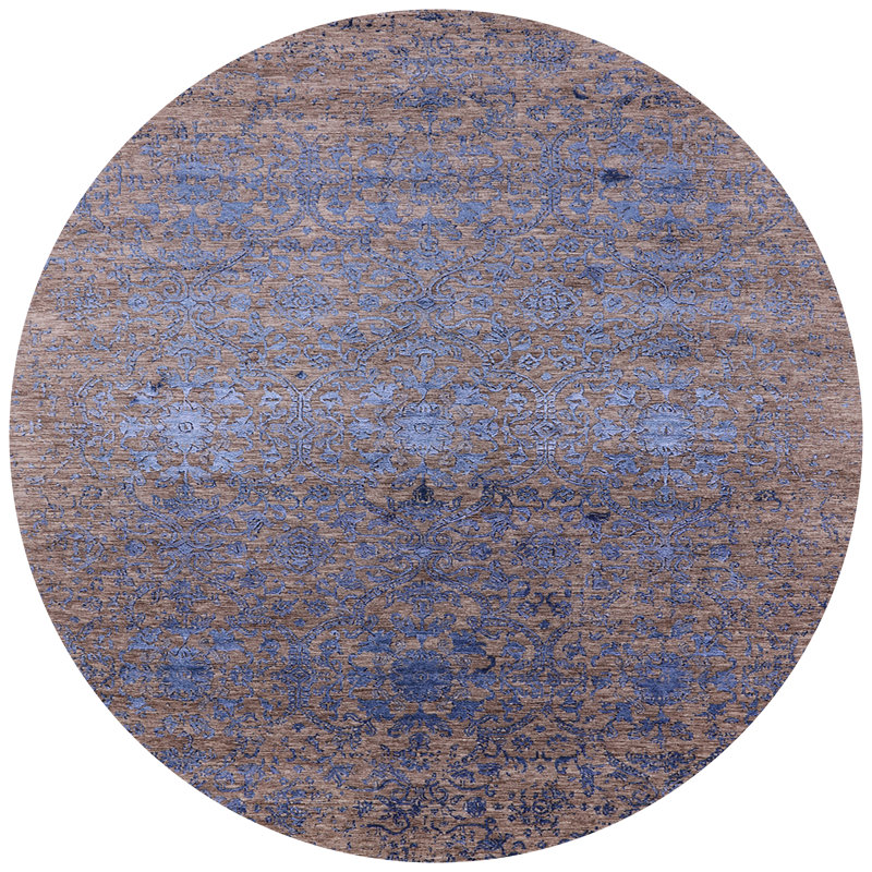 Tapis brun / bleu Shae, Rond 6 pi