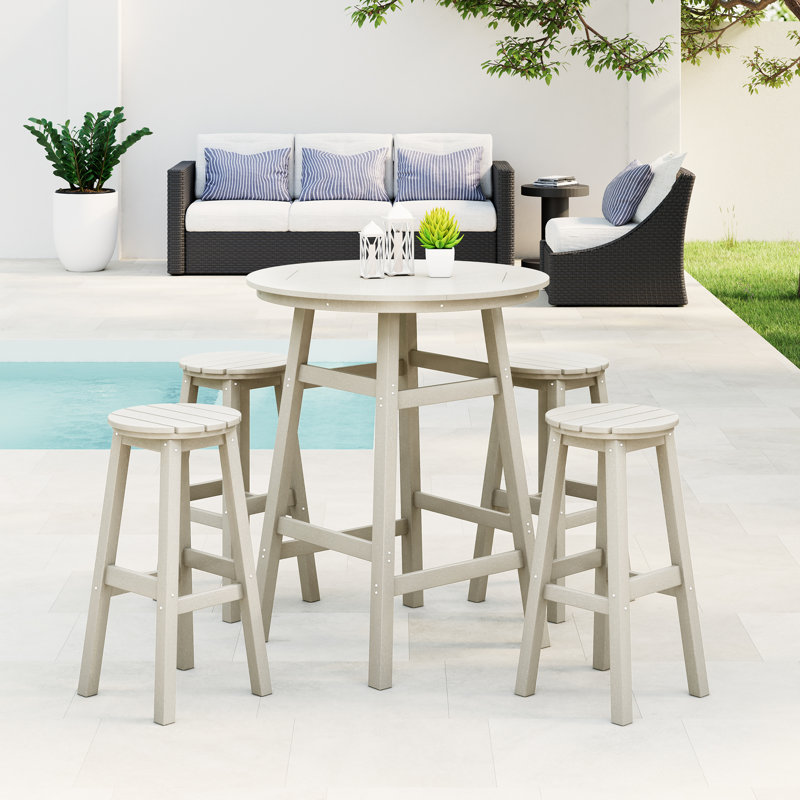 Laguna 5-Piece Round Bar Set, Tan