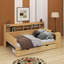 Lit de jour double avec tablettes, tiroirs et bureau-2025665235