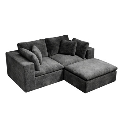 Modular Sectional Sofa Seat,Upholstered Compressed Couch For Living Room,Bedroom,Apartment,No Assembly Required,3PC Free Combination,Plush Corduroy Fabric