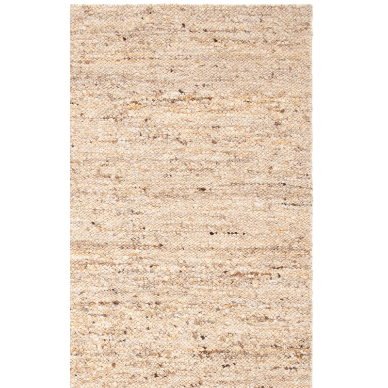 Tapis beige en laine / coton tissé à la main Sisco, Rectangulaire 2 pi x 3 pi