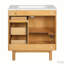 Meuble-lavabo de 30 pouces avec lavabo en céramique, 3 tiroirs, porte à fermeture douce, armoire de rangement durable pour maison