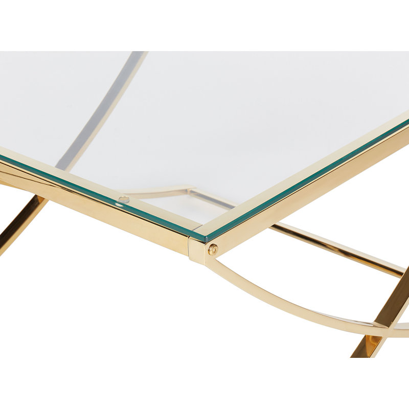 Abidur 120cm Glass Top Console Table
