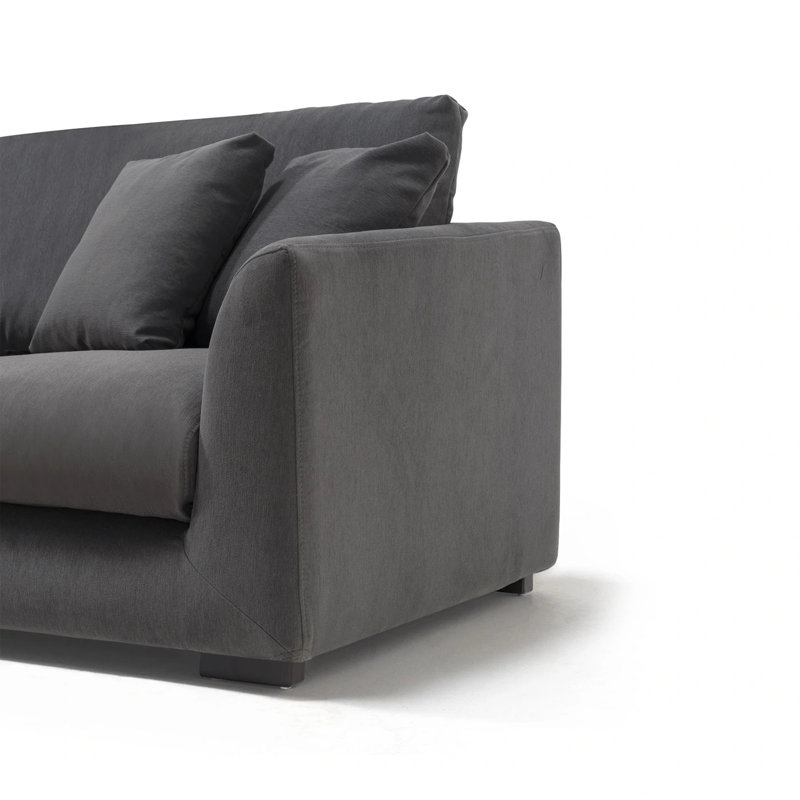 Canapé modulaire Dedi, Accoudoir à gauche (vu de face), Mélange de lin gris