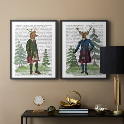 Scottish Deer Alistair McStag, complet, reproduction de livre - reproduction encadrée de qualité supérieure - prête à être accrochée - pas de clous requis - pas de clous requis