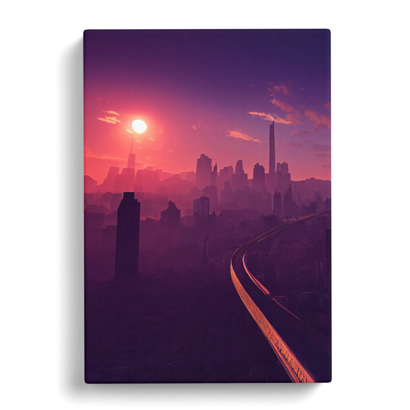 City Skyline At Dusk - Wrapped Canvas, 60cm H x 40cm W