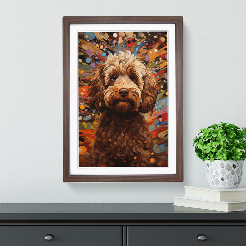 Single Picture Frame Print on Wood, Walnut Framed, 34cm H x 25cm W