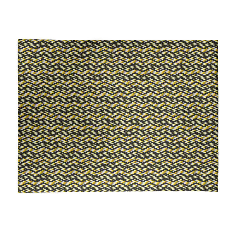 Tapis orange/brun foncé chevrons ondulés, Rectangle 8 pi x 10 pi