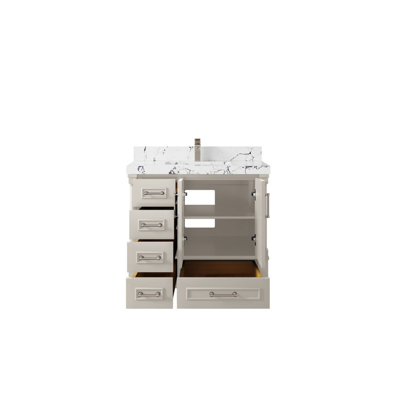 Meuble-lavabo simple 36 po avec plateau Aberdeen, Viola nuit