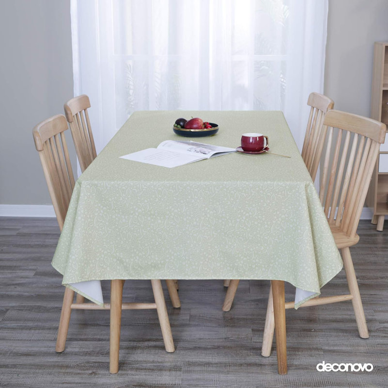 Rectangle Polyester Tablecloth, Light green, 140cm W x 200cm L