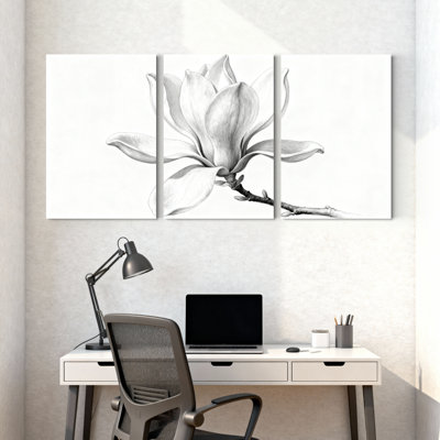 «Magnolia Magnolia Flower», ensemble de 3 reproductions d'art sur toile