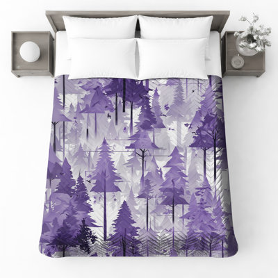 Couvre-lit matelassé mauve Pine Forest