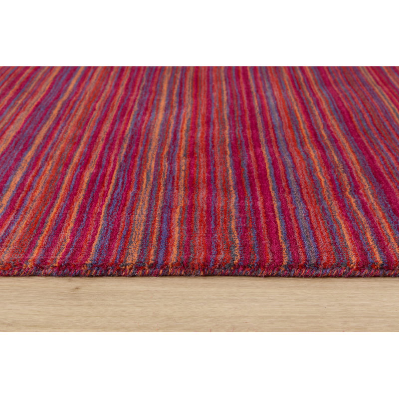 Densel Striped Wool Hand Woven Area Rug, Runner 67 x 200cm