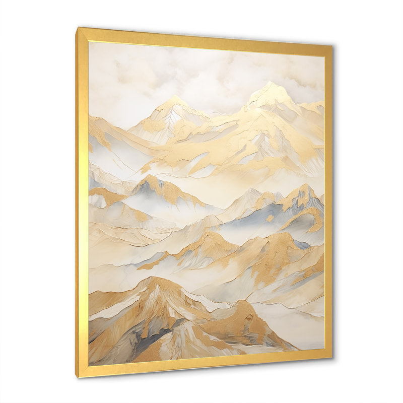 Harmonie alpine IV, H 44 po x l 34 po x P 1,5 po, Cadre doré simple